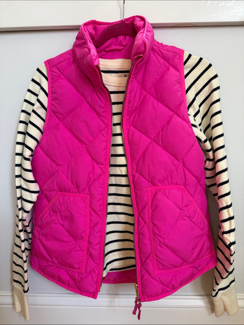 J. Crew Girls' Quilted Hot Pink Vest